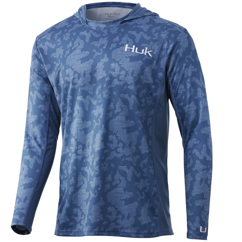 Huk Icon X Running Lakes Tech Hoodie Overcast Grey Small