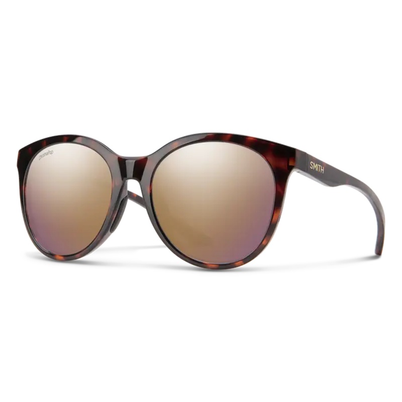 SMITH BAYSIDE CHROMAPOP POLARIZED SUNGLASSES TORTOISE ROSE GOLD MIRROR