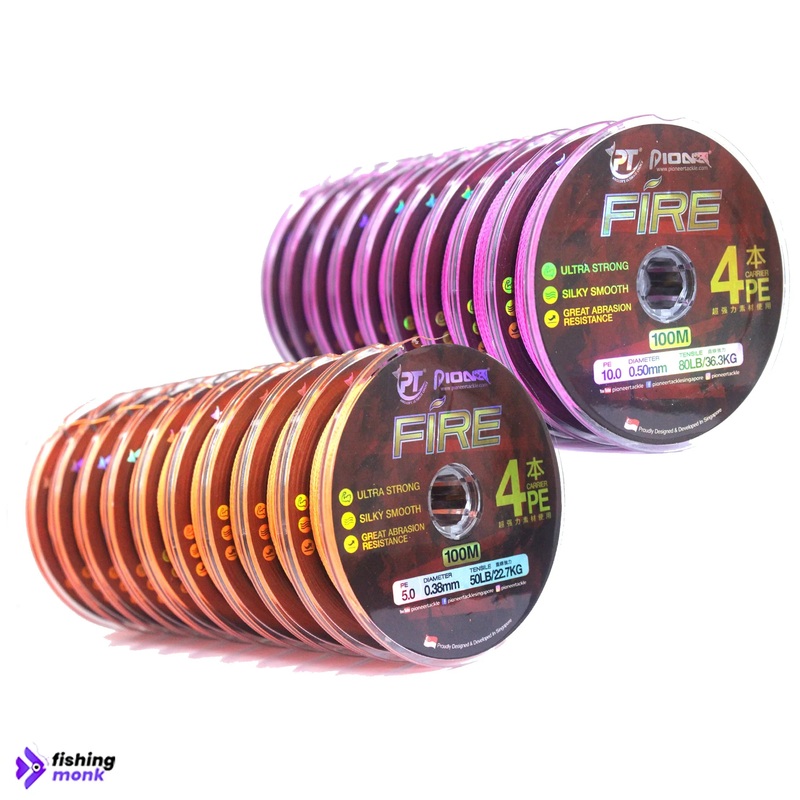Pioneer Fire PE 4X Braid Line 0.38mm | 50lb x 1 Spool Orange