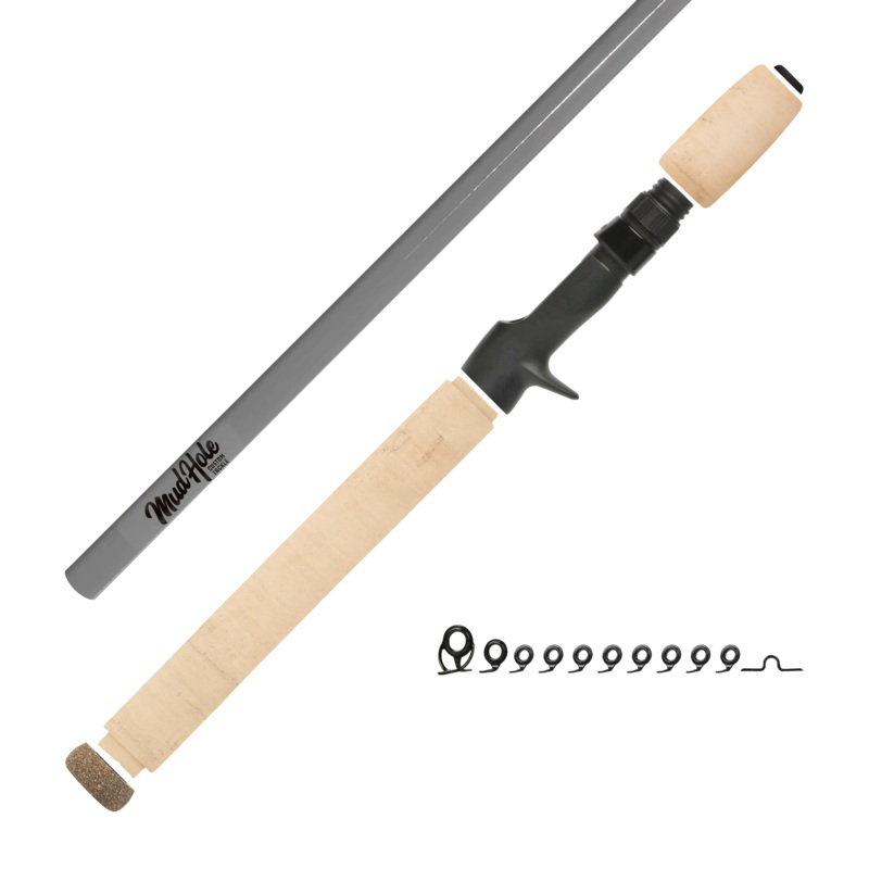 7’0″ Med-Heavy Casting Rod Kits Gloss Black Cork