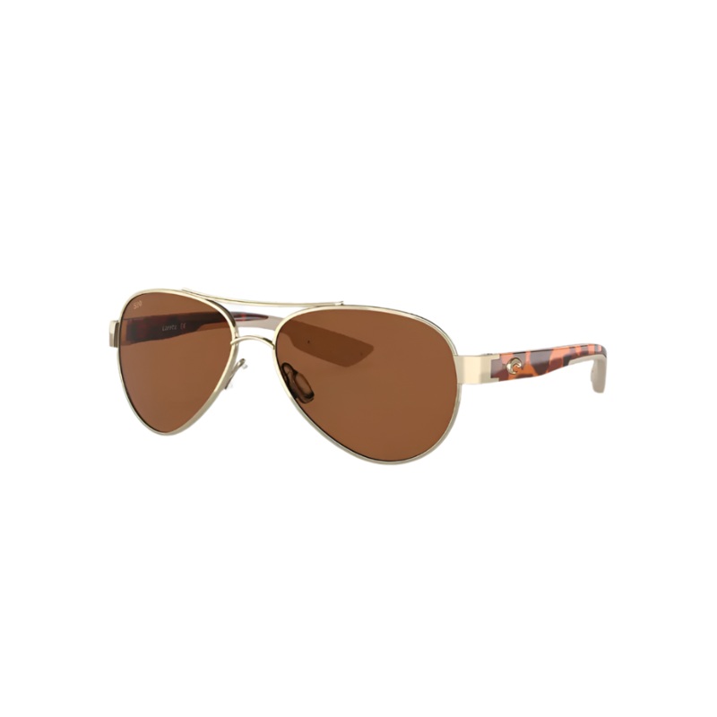 COSTA LORETO POLARIZED SUNGLASSES BRUSHED GOLD GOLD MIRROR 580G