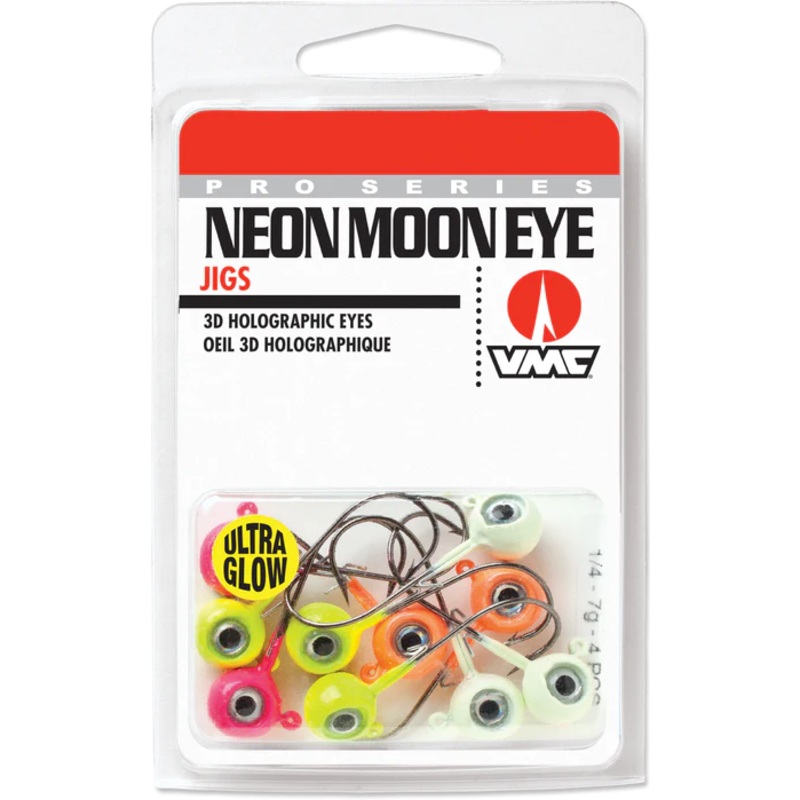 VMC Neon Moon Eye Jig Glow Hook Kit Assorted 1/4 oz