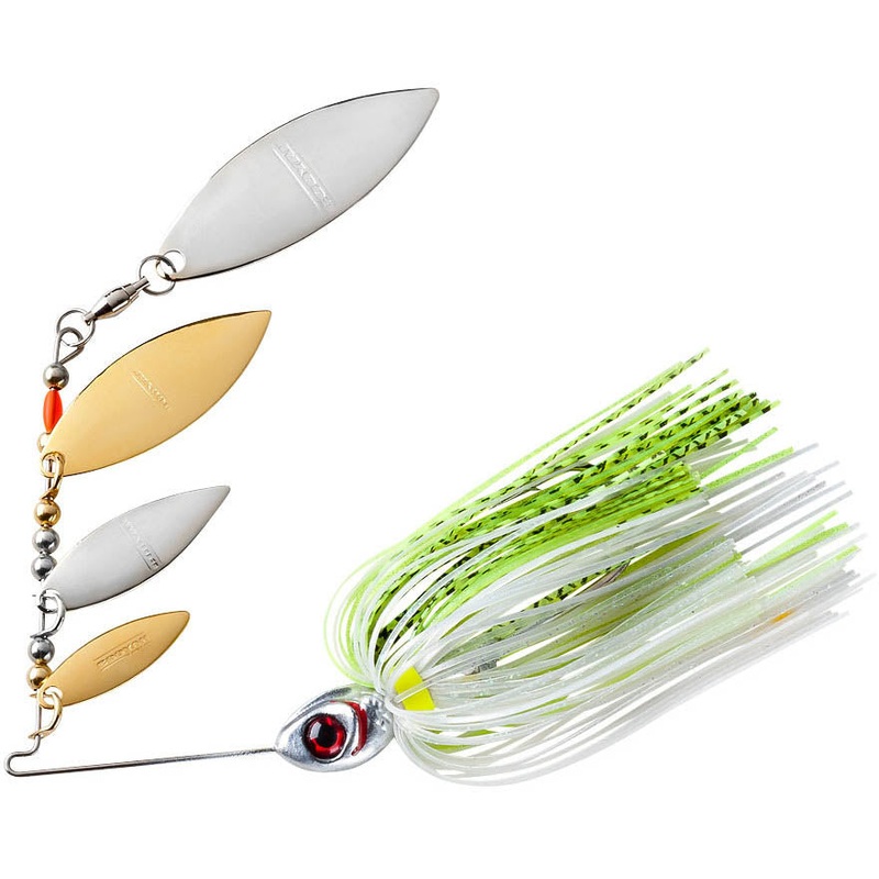 Booyah Super Shad 3/8 oz Quad Spinnerbait Chartreuse Glimmer