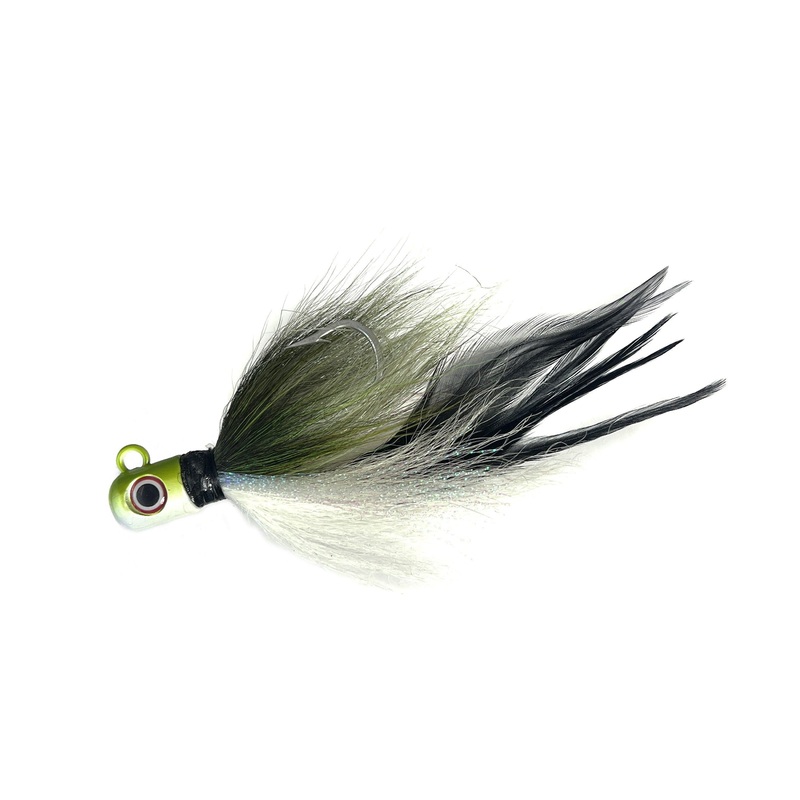 S&S Jigs Rock Hopper Bucktail Jigs (New Ver.) 1oz White Pearl