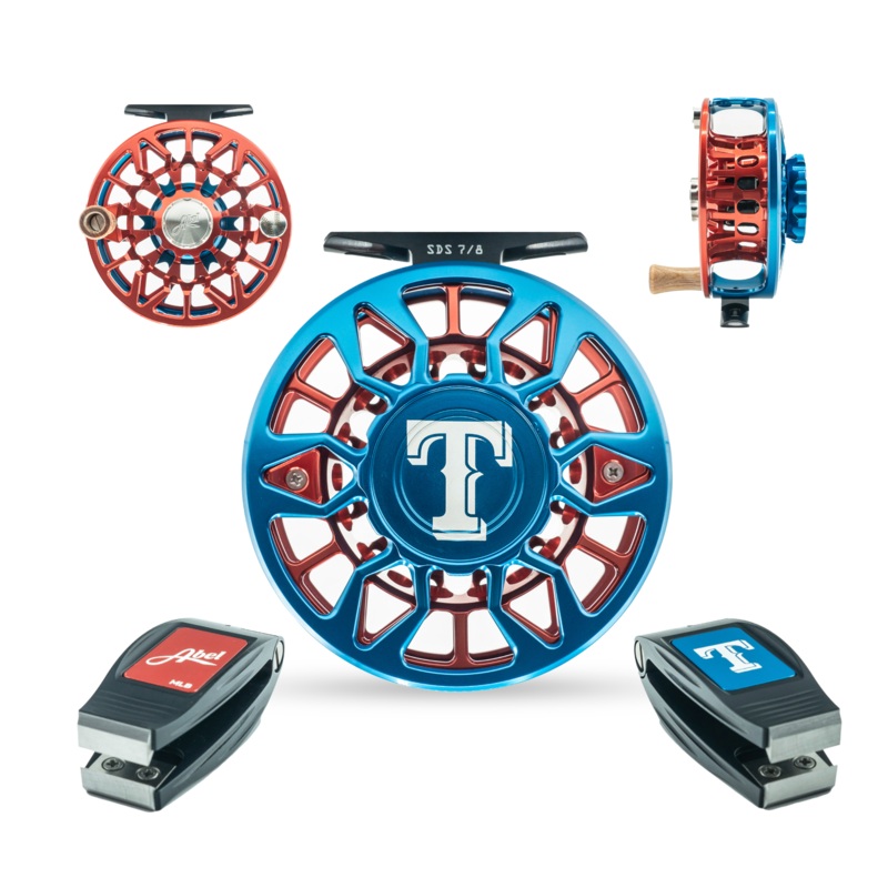 Abel SDF Fly Reel – Texas Rangers – 7/8 WT with Matching Nipper 5/6 wt