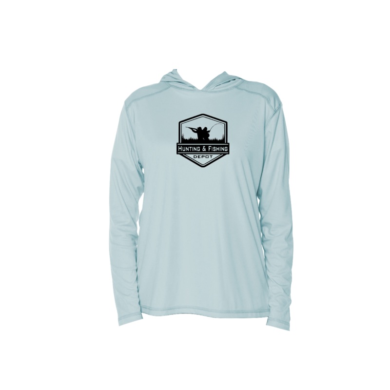 Light Blue Hooded Performance Fishing Shirt- HFD S