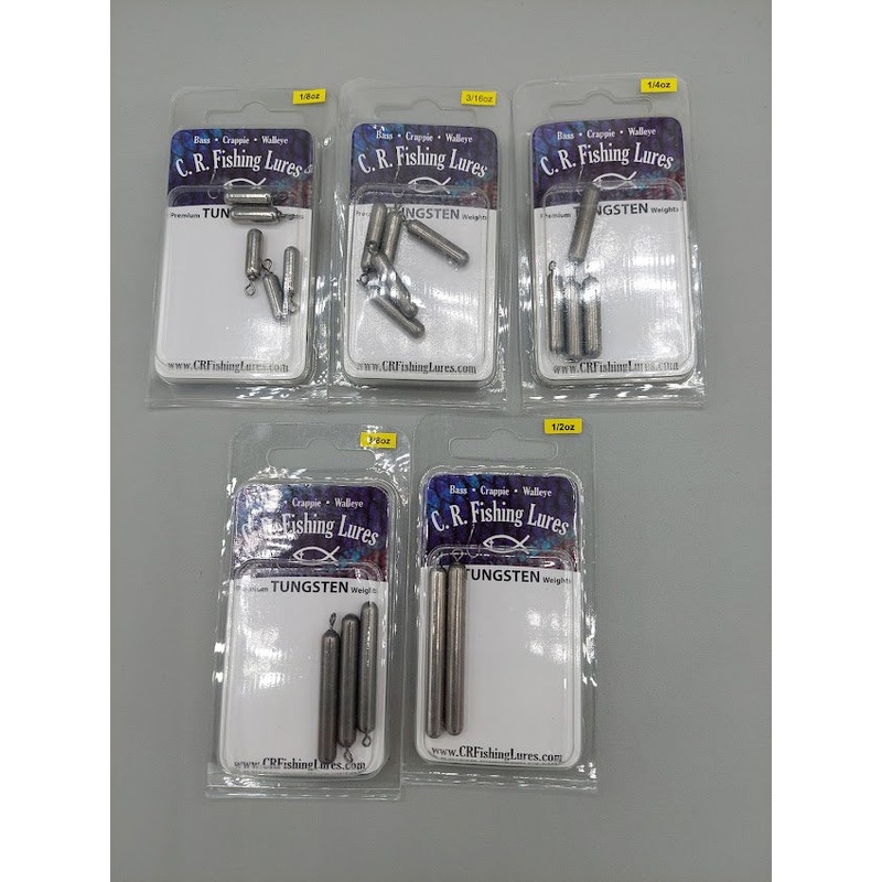 C.R. FISHING TUNGSTEN DROP SHOT WEIGHTS OPEN EYE 1/8 OZ