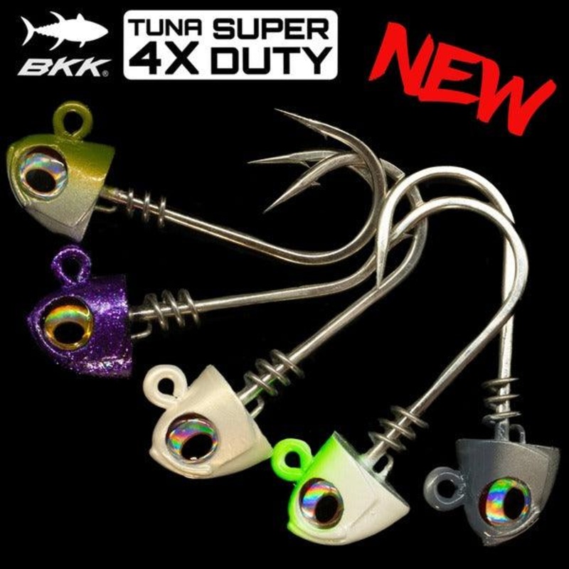 NLBN – No Live Bait Needed Tuna 4x Super-Duty Screw Lock Jig Heads 3/4oz Mullet Run