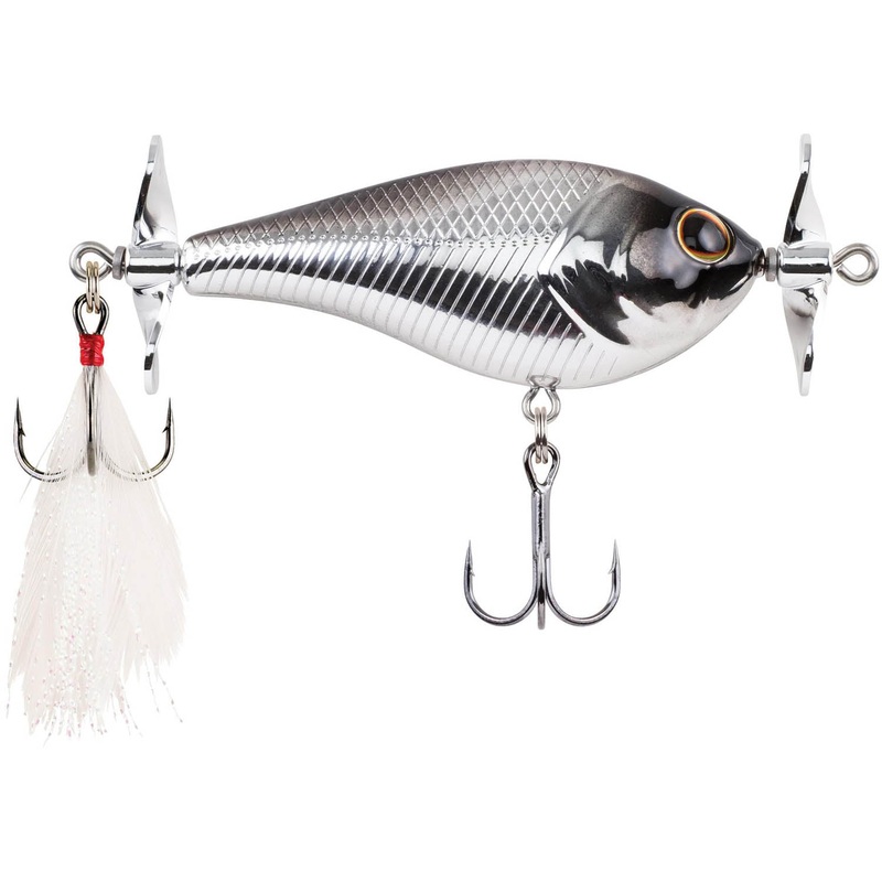 Berkley Spin Bomb 2 1/2 inch Topwater Prop Lure Black Chrome