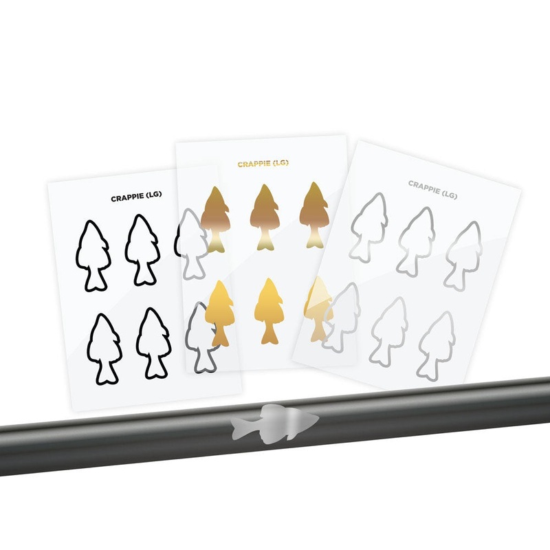 Crappie Silhouette Rod Decals – Peel & Stick Solid Small Gold