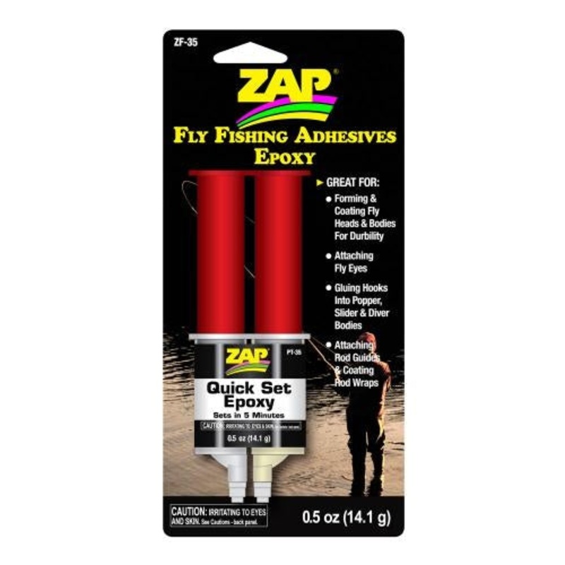 Zap Quick Set Epoxy Fly Fishing Adhesives – 5 Minute Epoxy – Fly Tying