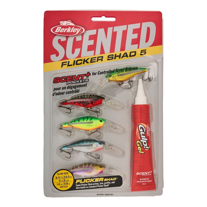 Berkley Scented Flicker Shad Tiger Pack Assorted 5