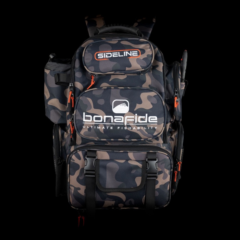 Bonafide Sideline Fishing Bag – Backpack with Three 3600 Boxes Camo