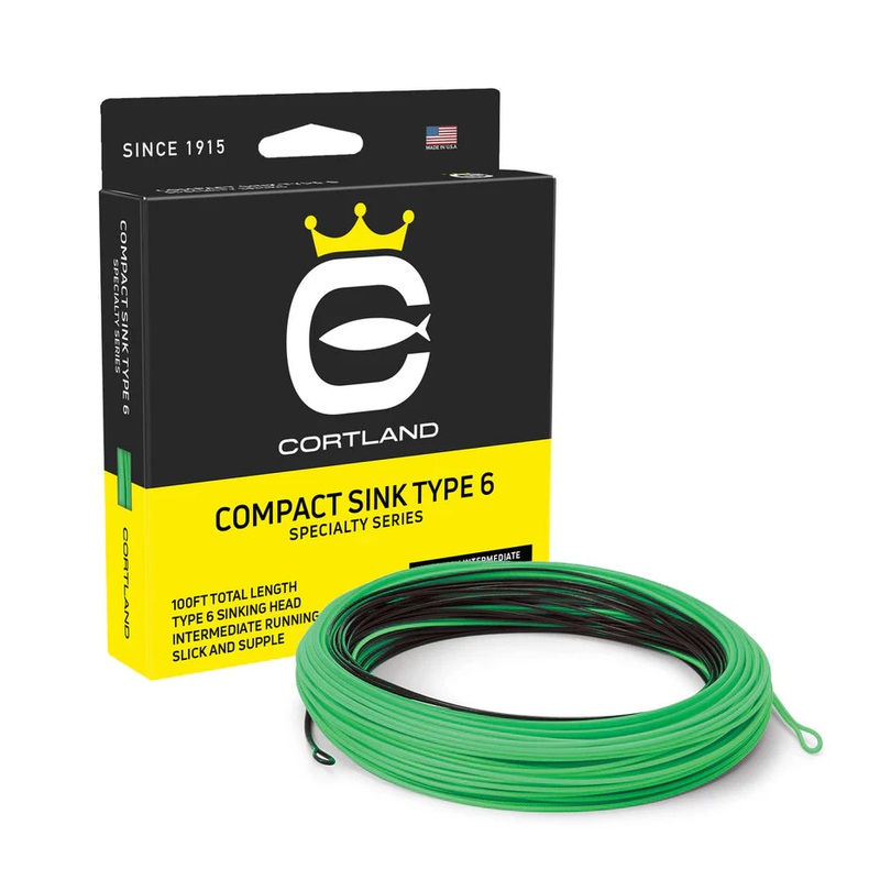 Cortland Compact Sink Type 6 5/6 WT – 200 GR Black/Electric Green
