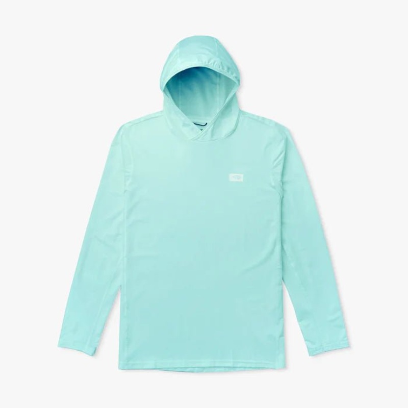 Aftco Air-O Mesh Hooded Fishing Shirt L Shoreline Blue Heather