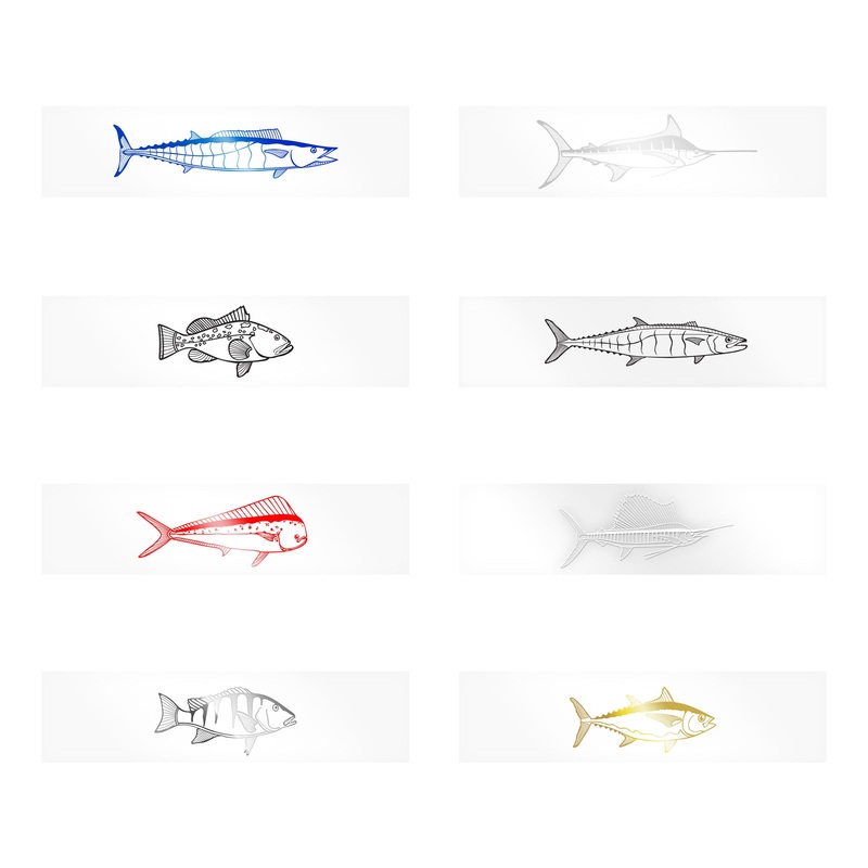 Monochrome Gamefish Rod Decals – Offshore Species Dolphin Black