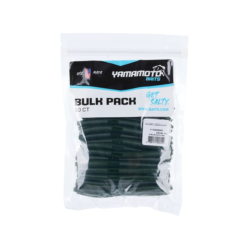 YAMAMOTO SENKO SACK BULK 100 PACK – 5″ Black w/LG Blue Flake – 021 5″