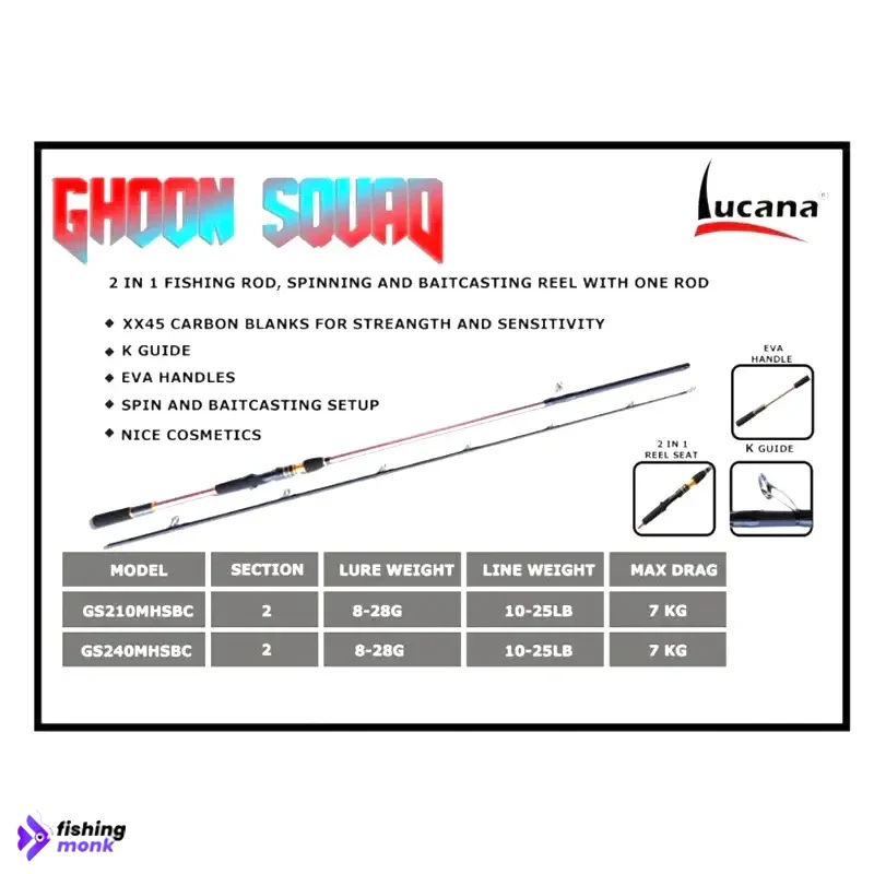 Lucana Ghoon Squad 2 in 1 Fishingrod | 7ft – 8ft 7ft