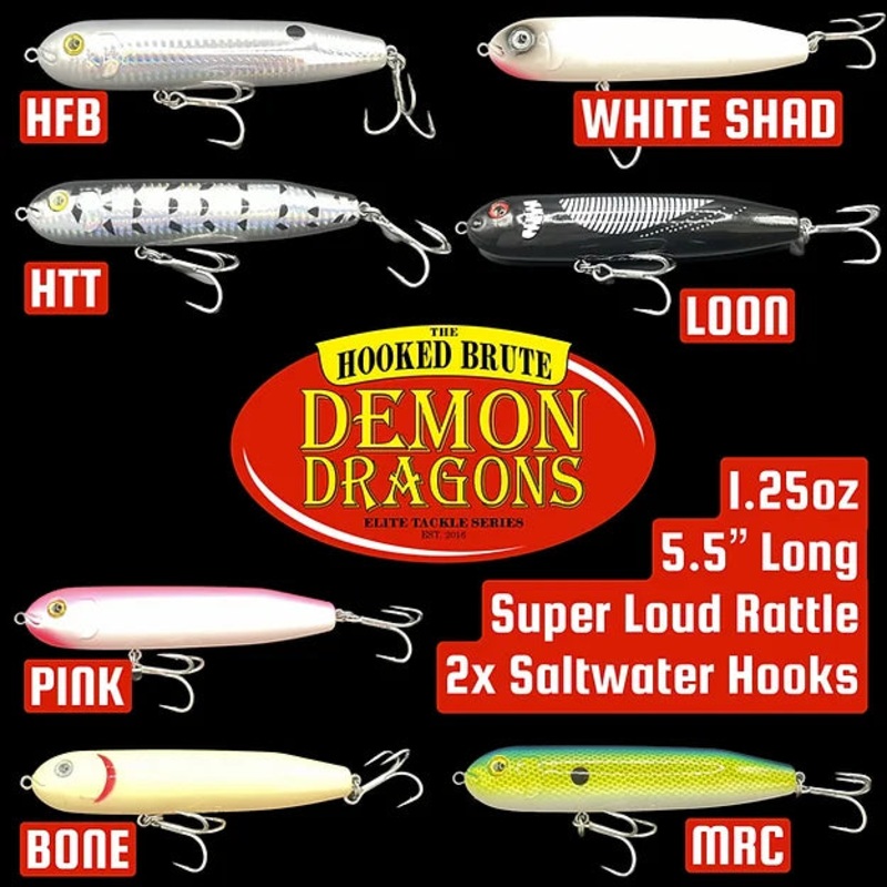 TACKLE BANDIT HOOKED BRUTE TOPWATER DEMON DRAGON Bone