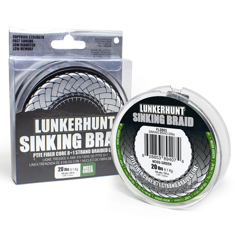 Lunkerhunt Sinking Braid Moss Green 150 Yards 10 pound