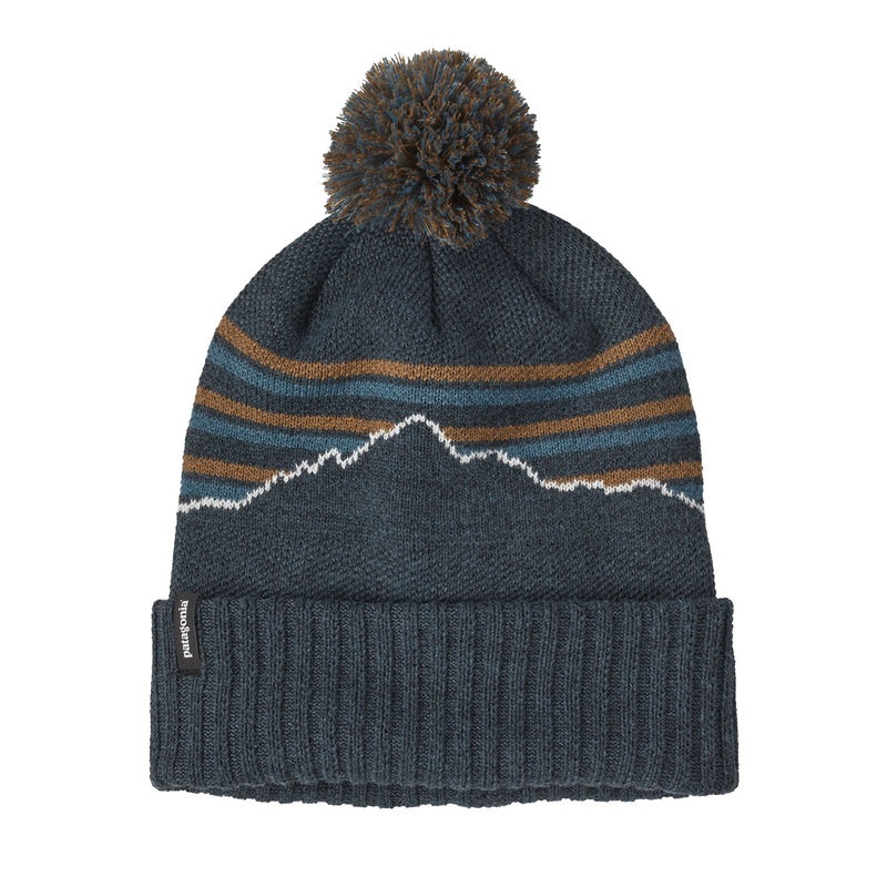 Patagonia Powder Town Beanie Park Stripe: Pitch Blue / PKPI OSFM