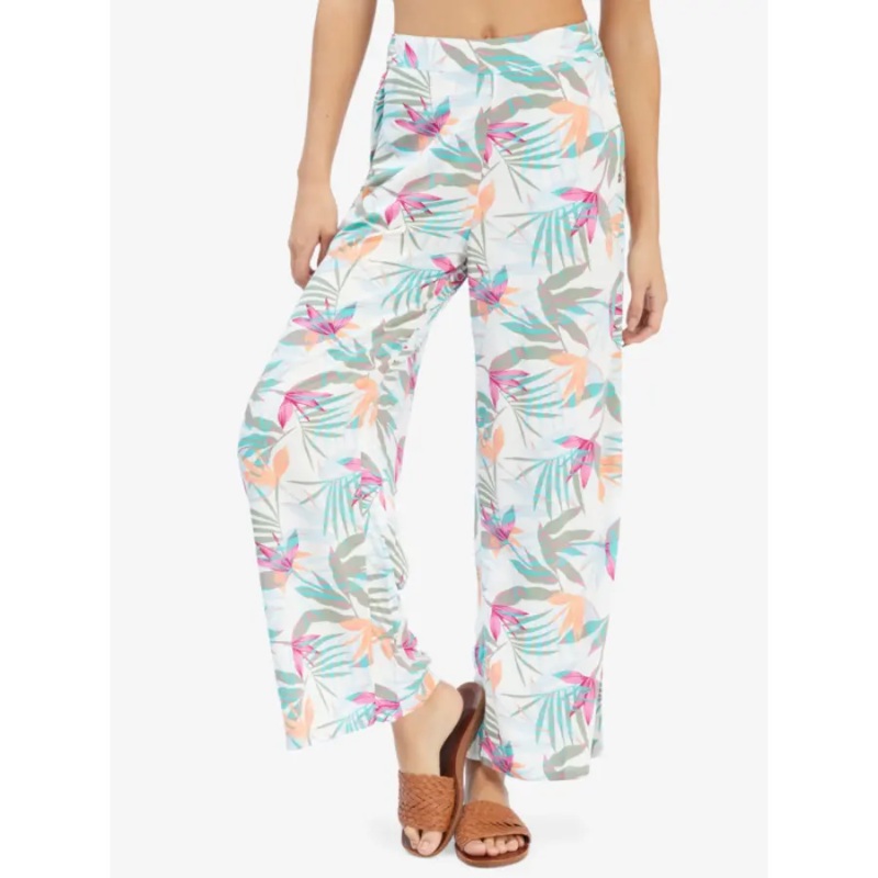 ROXY MIDNIGHT AVENUE WIDE PANT SPRUCETONE LES FLEURS XS