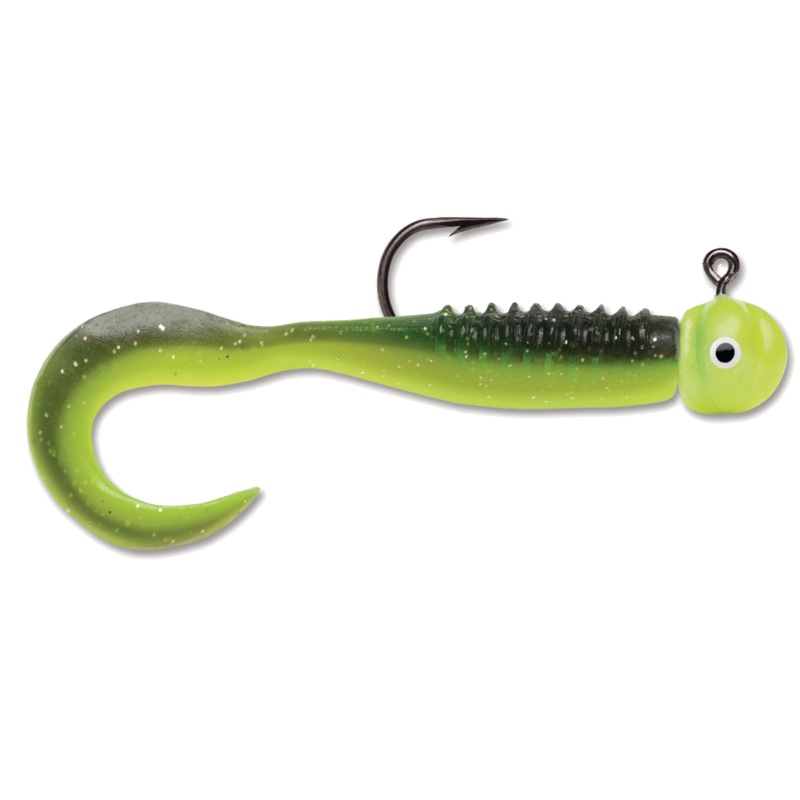 CURL TAIL JIG 1/16OZ BLK CHART GLO