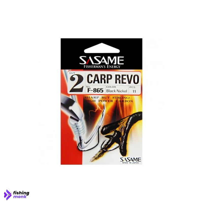 Sasame Carp Revo F- 865 Black Nickel Hooks | Size : #3 – #4 #3 F-865 Black Nickel