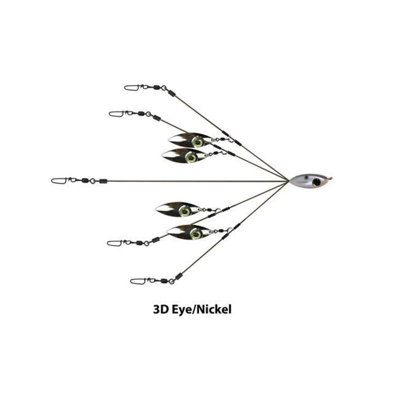 Picasso 8″ School-E-Rig Bait Ball Nickel Willow with Eye