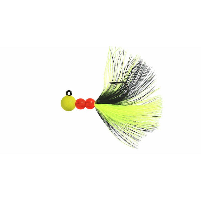 HAWKEN BEAU MAC MARABOU BEAD JIG UV Chartreuse and Black 1/8oz