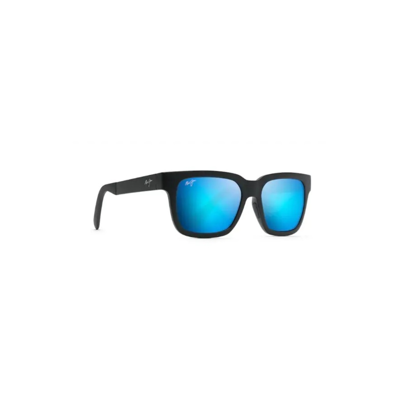 MAUI JIM MONGOOSE POLARIZED SUNGLASSES MATTE BLACK BLUE HAWAII