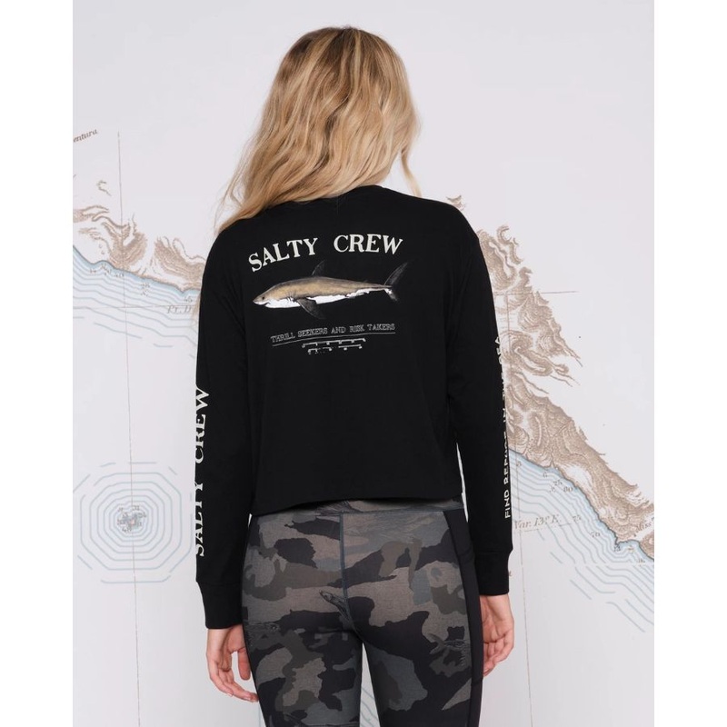 SALTY CREW BRUCE L/S CROP TOP SEA GREEN XS