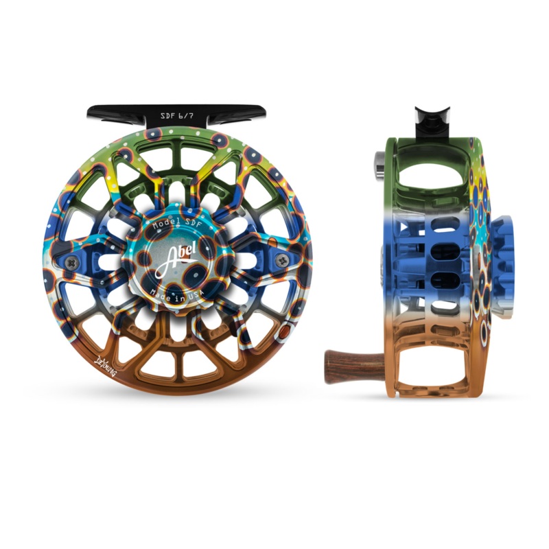 Abel SDF Fly Reel Ported – DeYoung Brown Flank – 6/7 WT with Rosewood Handle 6/7 wt