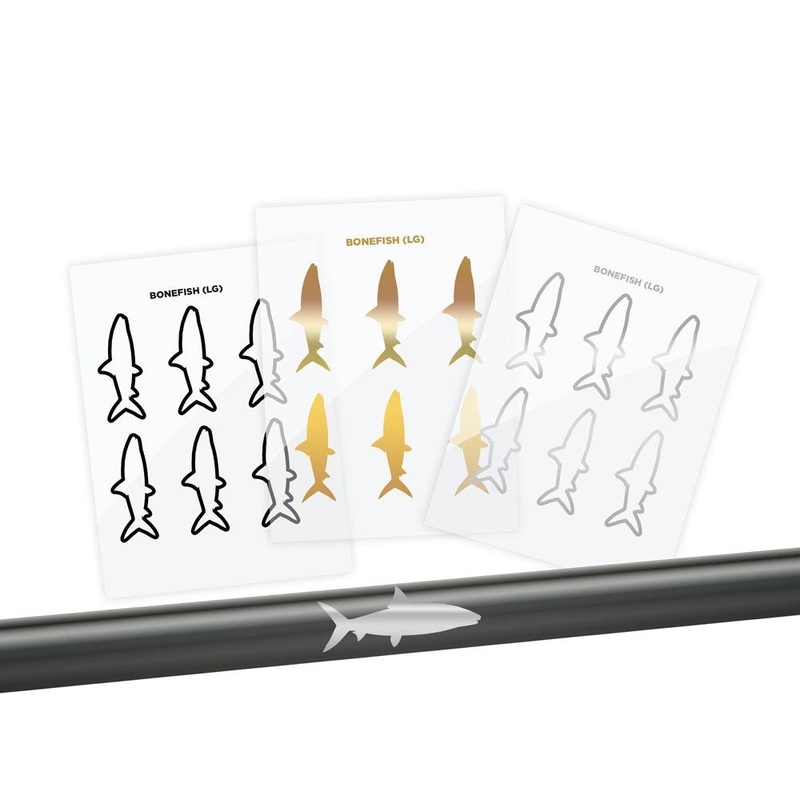 Bonefish Silhouette Rod Decals – Peel & Stick Solid Small Gold