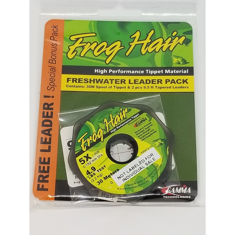 Frog Hair Tippet 30m And 9 1/2ft Leader Supple Butt Value Pack 5X