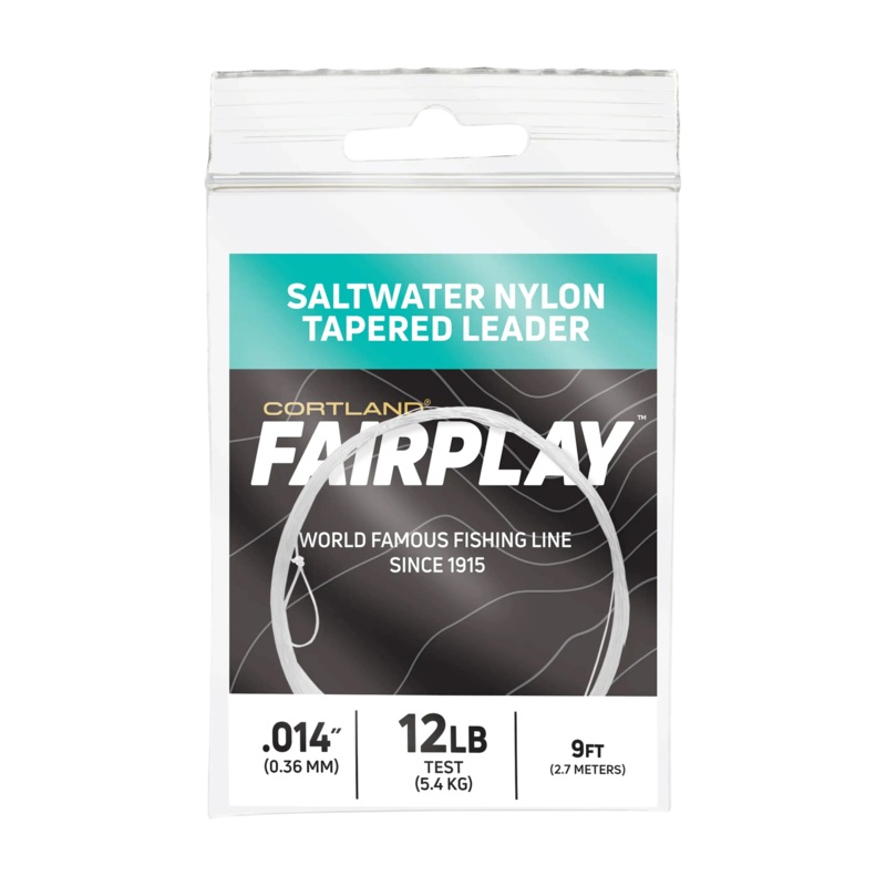 Fairplay Saltwater Nylon Tapered Fly Leaders 12 lb. 9 ft. (1-Pack)