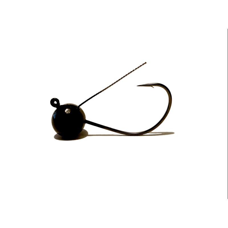 Black Weedless Wacky Weighted Jig Head 3pk 1/4oz 2/0