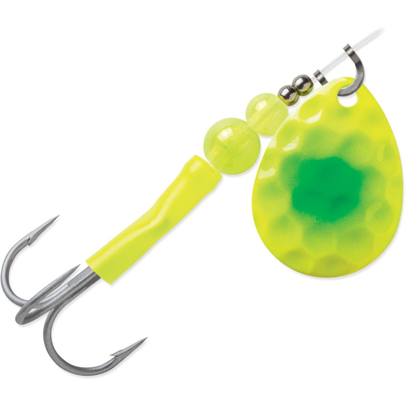 Luhr-Jensen Spin 3.5 Brass chartreuse Green Dot