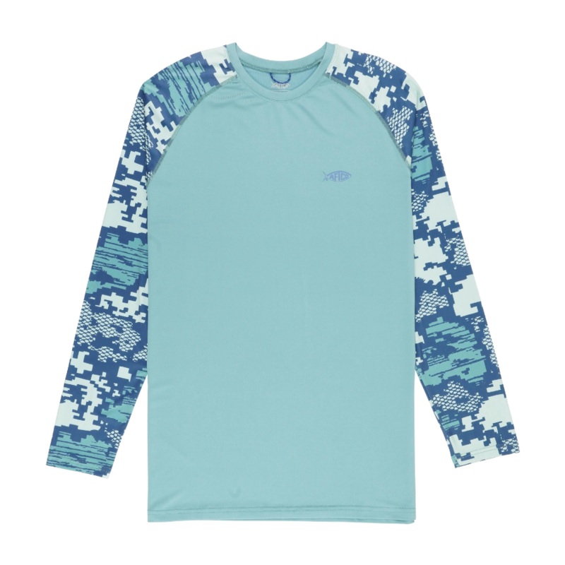 AFTCO TACTICAL PERFORMANCE L/S TEAL DIGI TACKLE S