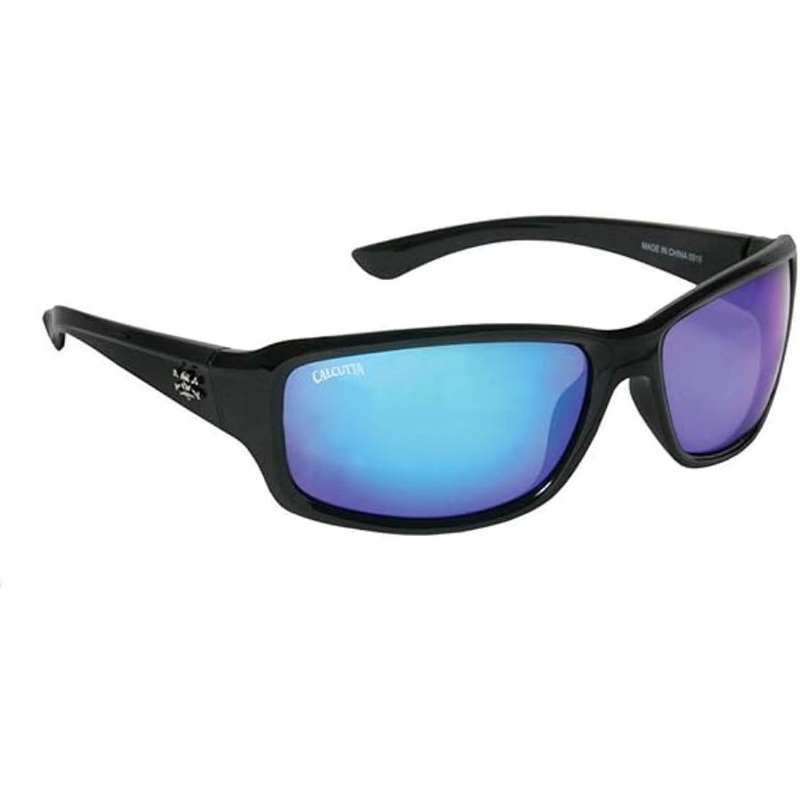 CALCUTTA POLARIZED OUTRIGGER SUNGLASSES BLACK BLUE MIRROR