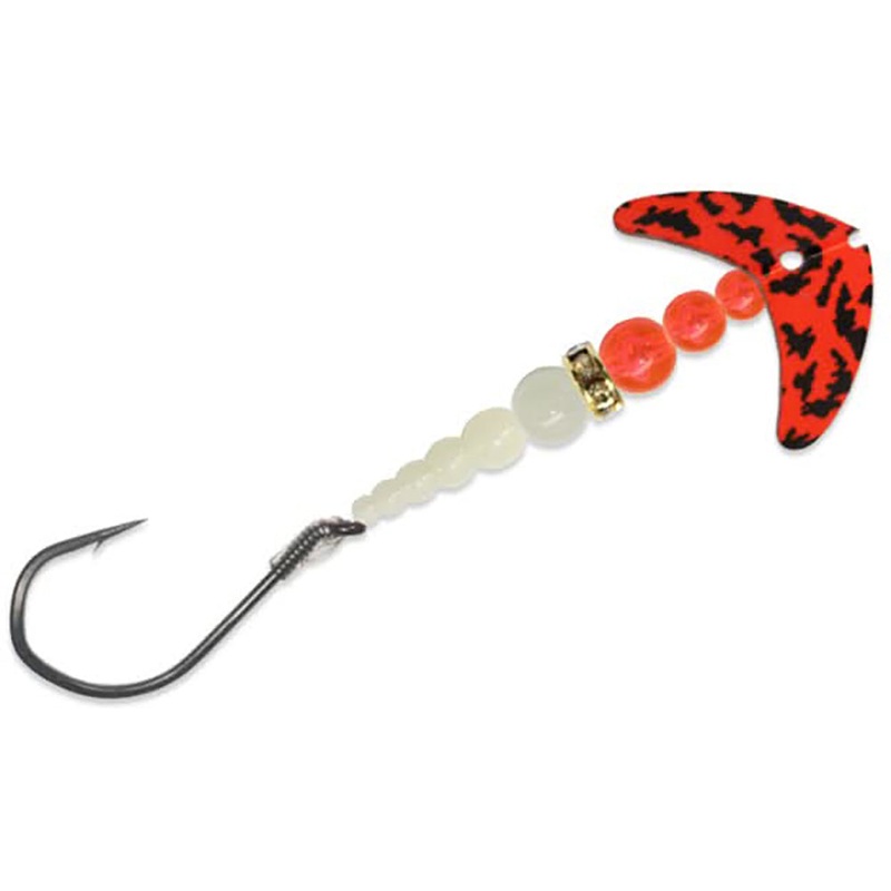 Mack’s Lure Wedding Ring Spinner – Salmon Tech 3.5 Rig Red Black Tiger/Orange/Glow 1.1″ blade