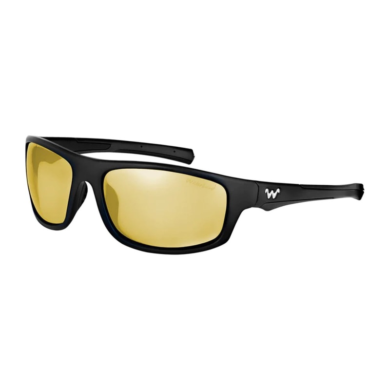 WaterLand Hasket Sunglasses Matte Black Golden Light Mirror Light Honey Base Glass