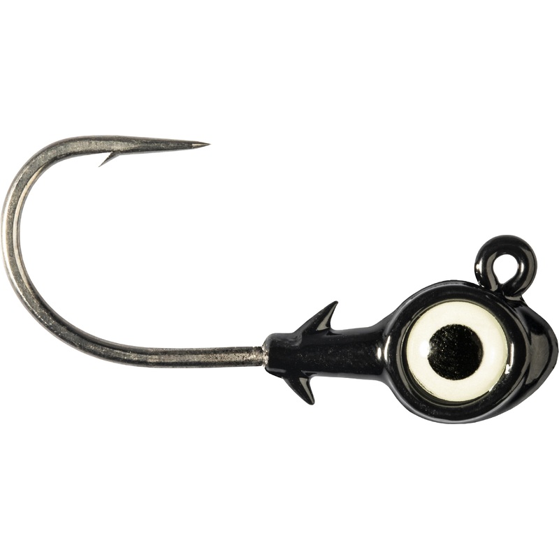 Z-Man Trout Eye X Jighead – 3 pack Black/Glow 1/4 oz