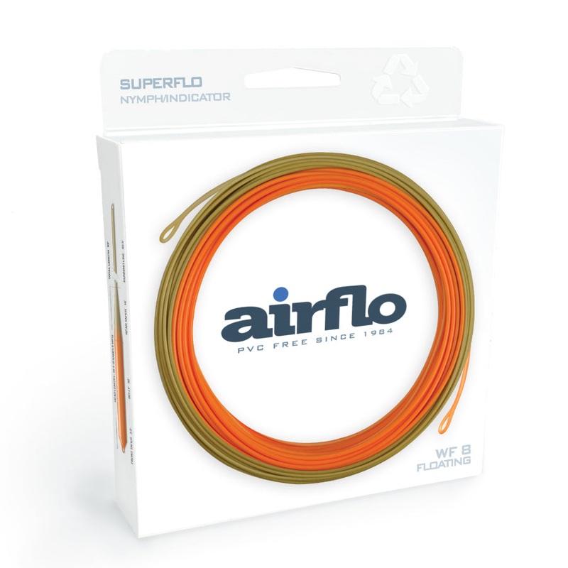 Airflo Superflo Nymph/Indicator Fly Line WF4F Pale Orange / Lichen Green