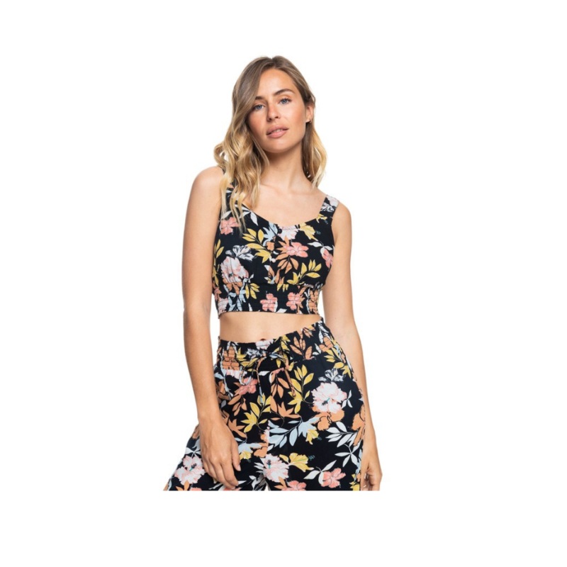 ROXY SEA FOG TANK TOP ANTHRACITE ISLAND VIBES XS
