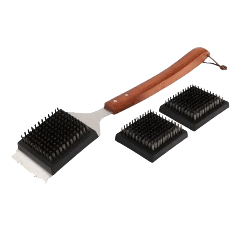 TWISTED ROOT DESIGN BBQ GRILL BRUSH W/XTRA HEADS