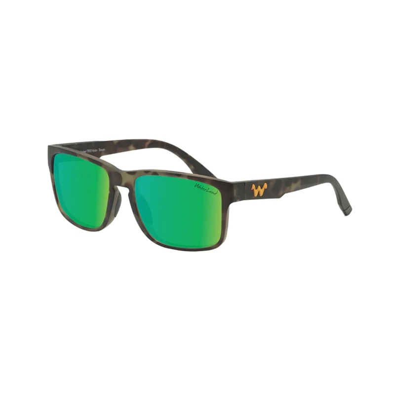 WaterLand Sobro Sunglasses Brown Tortoise Green Mirror Copper Base Glass