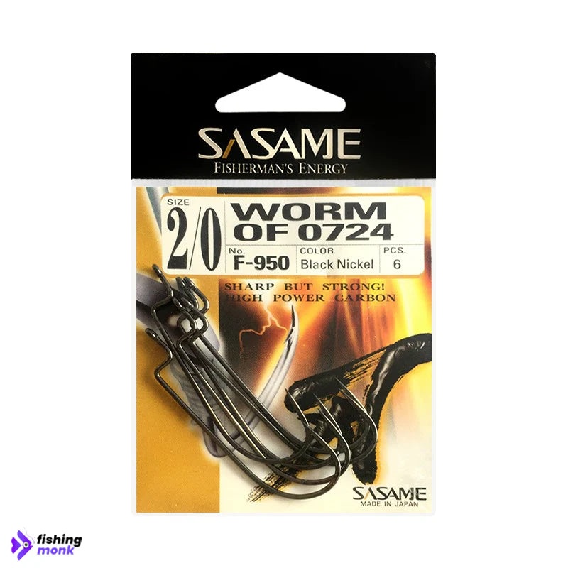 Sasame Worm F- 950 Black Nickel Hooks | Size : #3/0 – #2 #3/0 F-950 Black Nickel
