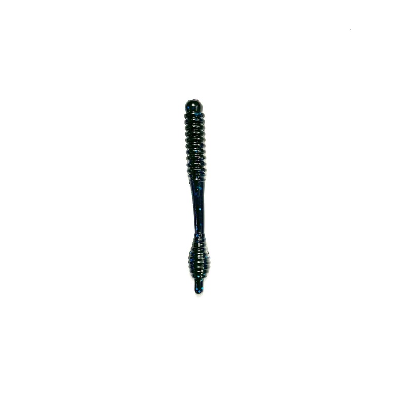 Crock O Gator 3″ Shortie Ned Worm (10 Pk) Black & Blue*