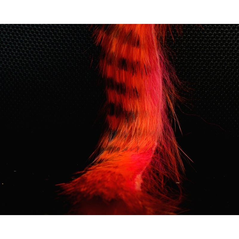 Hareline Magnum Tiger Barred Rabbit Strips Black Barred Alaska Flame